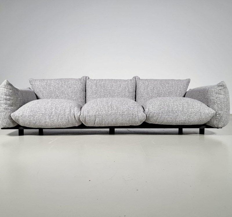 3-Seater Sofa in Grey Boucle by Mario Marenco for Arflex, 1970s