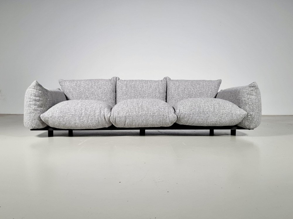 3-Seater Sofa in Grey Boucle by Mario Marenco for Arflex, 1970s