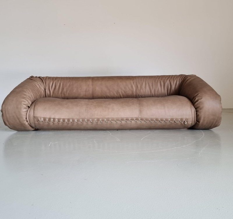 Amphibian Sofa by Alessandro Becchi for Youngsters in Cognac Leather, 1970s