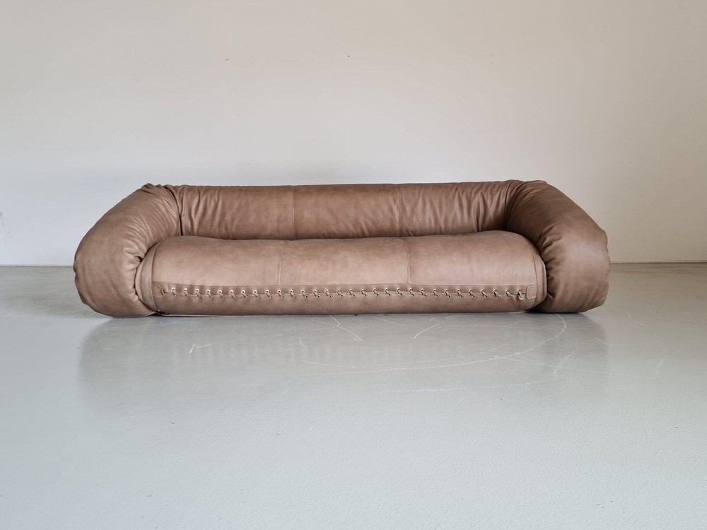 Amphibian Sofa by Alessandro Becchi for Youngsters in Cognac Leather, 1970s