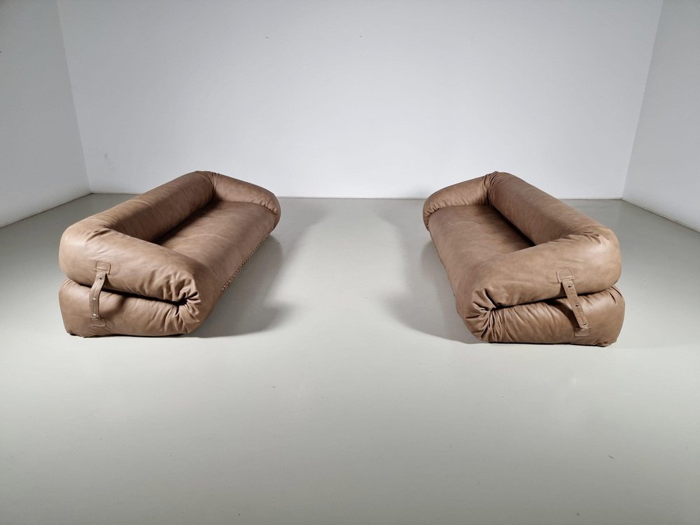 Amphibian Sofa by Alessandro Becchi for Youngsters in Cognac Leather, 1970s - Image 2