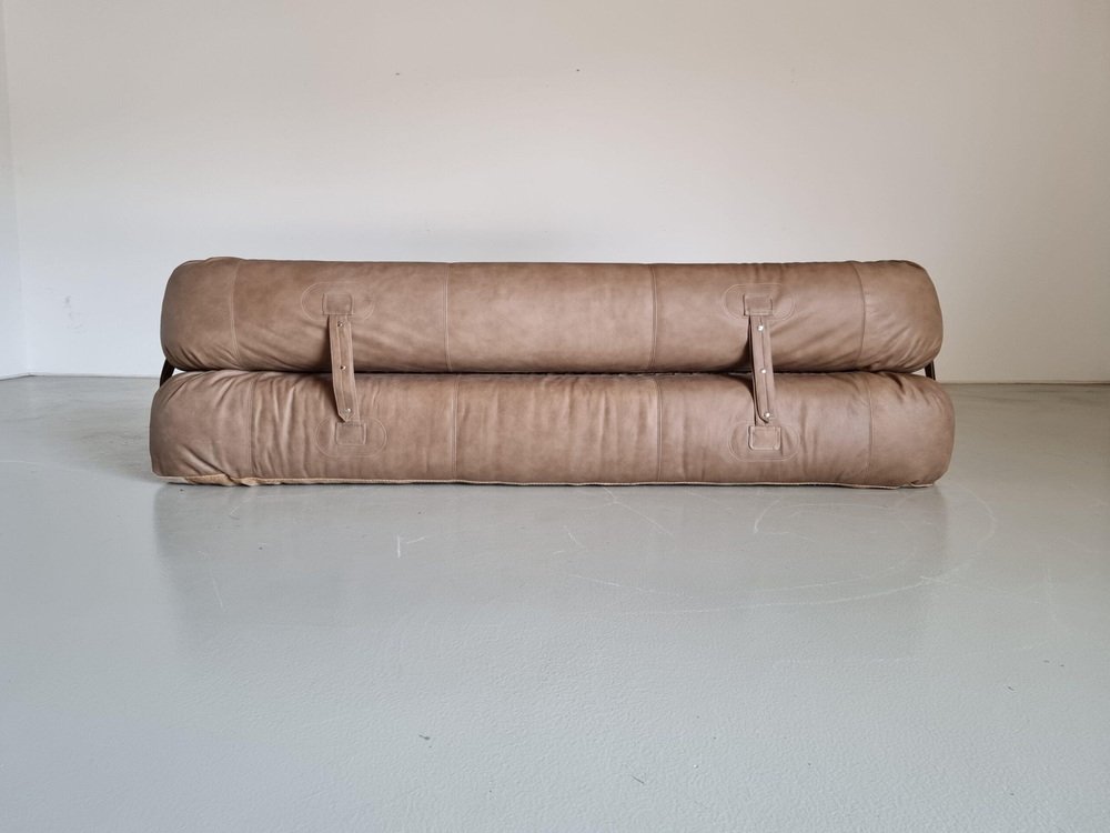 Amphibian Sofa by Alessandro Becchi for Youngsters in Cognac Leather, 1970s - Image 7