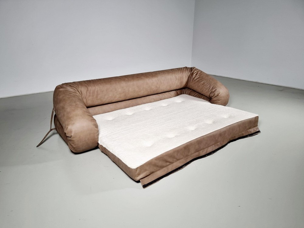 Amphibian Sofa by Alessandro Becchi for Youngsters in Cognac Leather, 1970s - Image 9