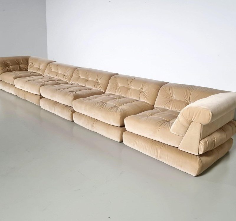 Edition Mah Jong Sofa by Hans Hopfer for Roche Bobois, 1970s, Set of 15
