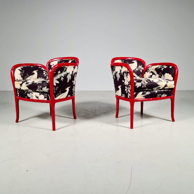 Faux Bamboo Club Chairs, France, 1960s, Set of 2