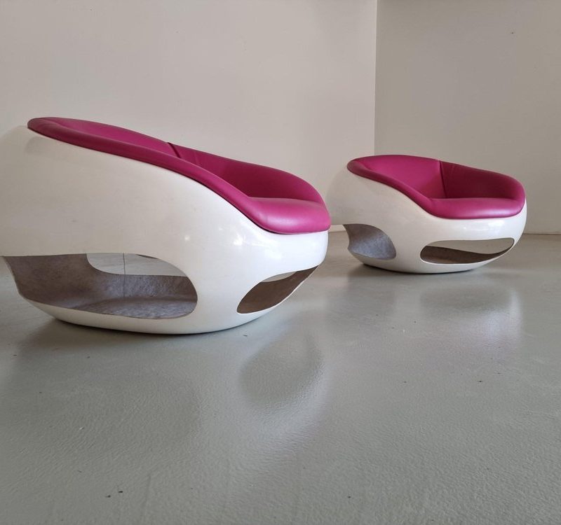 Fiberglass Pod Lounge Chairs by Mario Sabot, 1960s, Set of 2