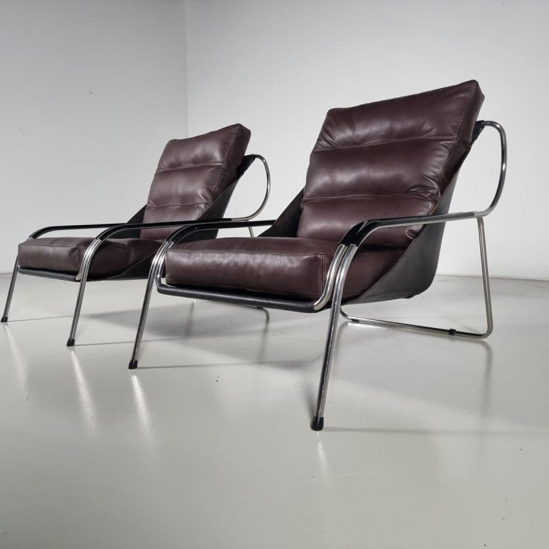 First Edition Maggiolia Lounge Chairs for Zanotta attributed to Marco Zanuso, Italy, 1950s, Set of 2