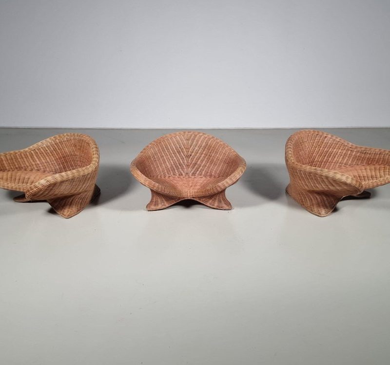 Lounge Chairs from Vivai Del Sud, 1970s, Set of 3