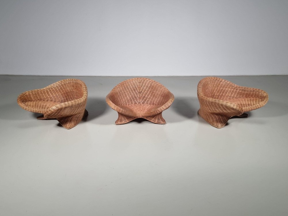 Lounge Chairs from Vivai Del Sud, 1970s, Set of 3