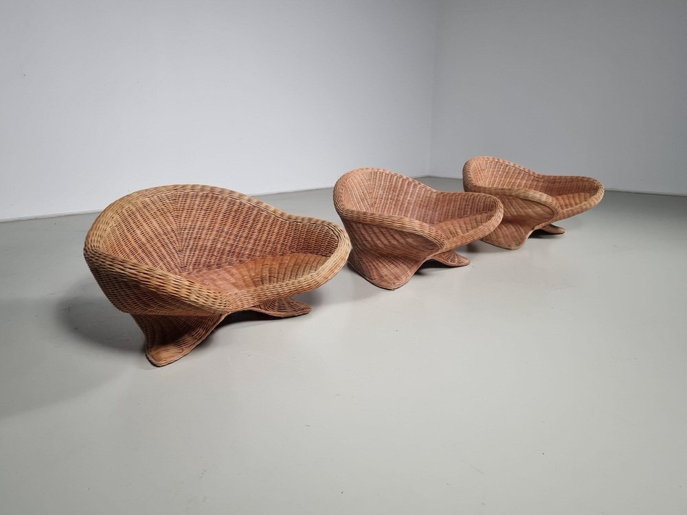 Lounge Chairs from Vivai Del Sud, 1970s, Set of 3 - Image 2