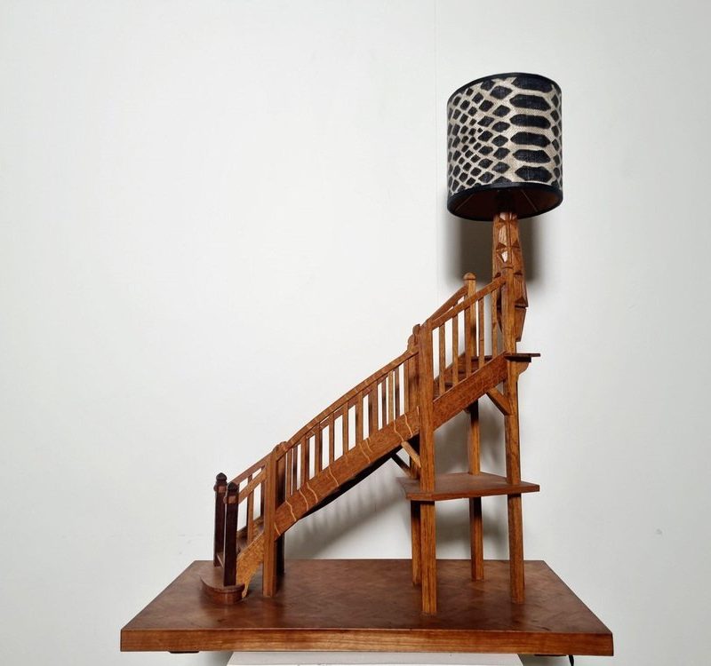 Vintage Architectural Staircase Table Lamp, France, 1930s
