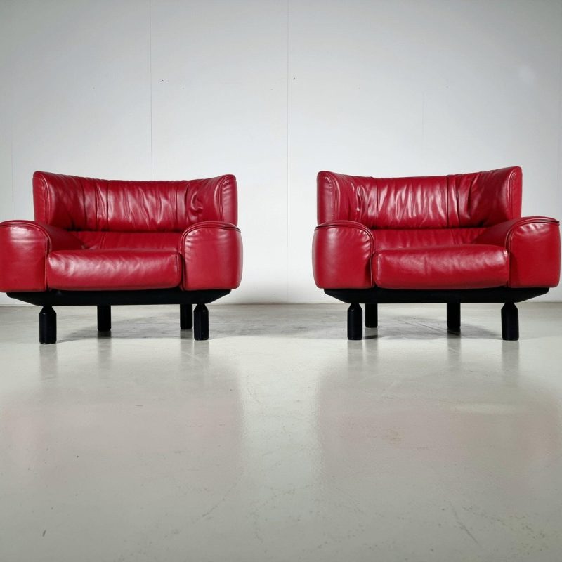 Vintage Bull Chairs by Gianfranco Frattini for Cassina, 1980s, Set of 2