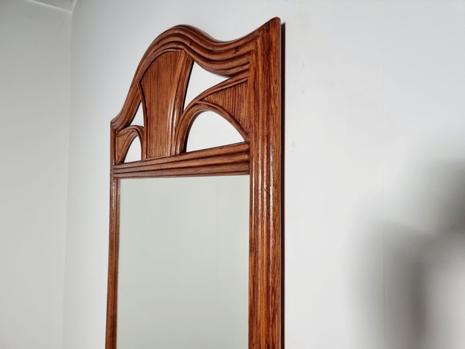 Walnut Dresser with Matching Mirror, Italy, 1970s, Set of 2 - Image 9